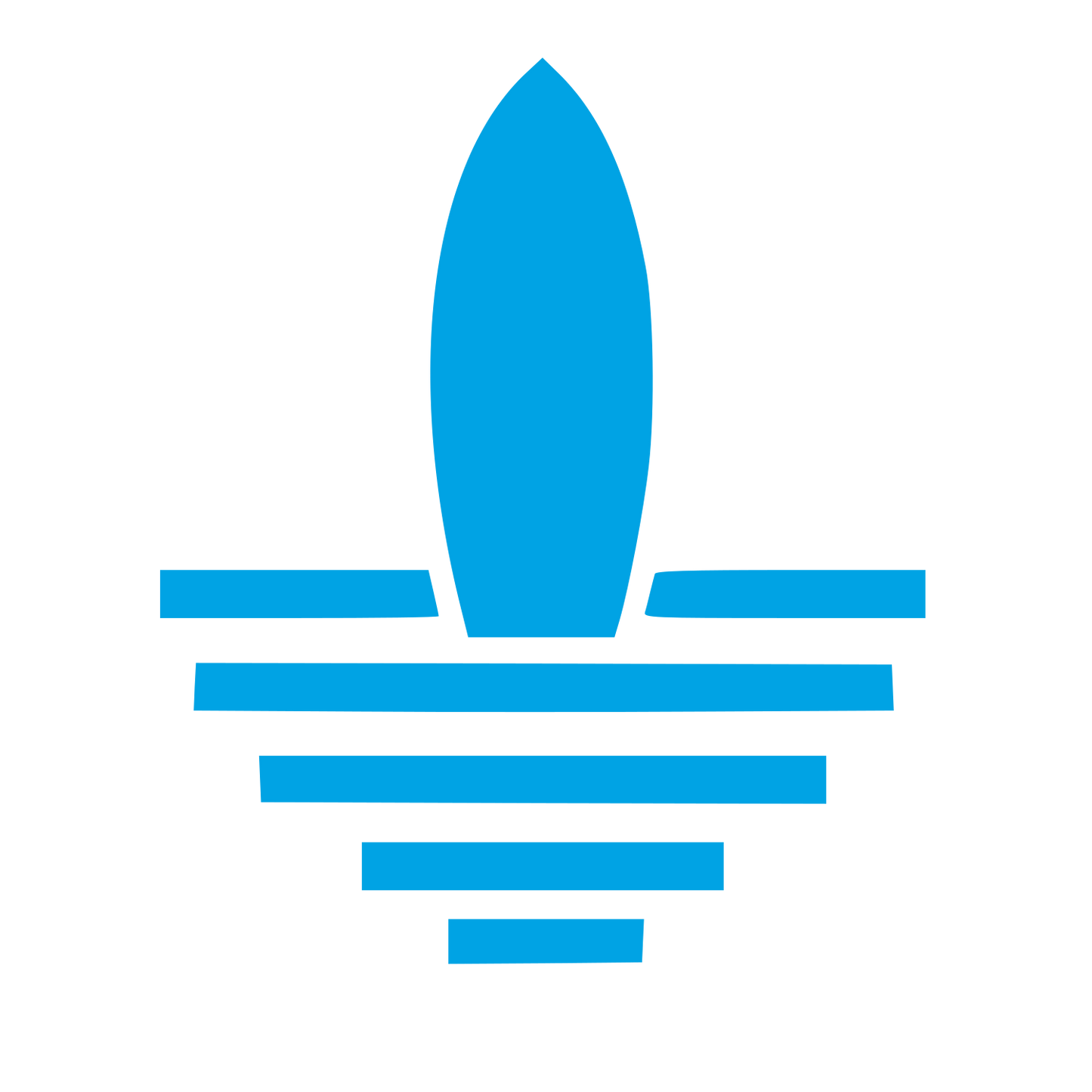 Bauhaus Surfboard Logo #00a3e4