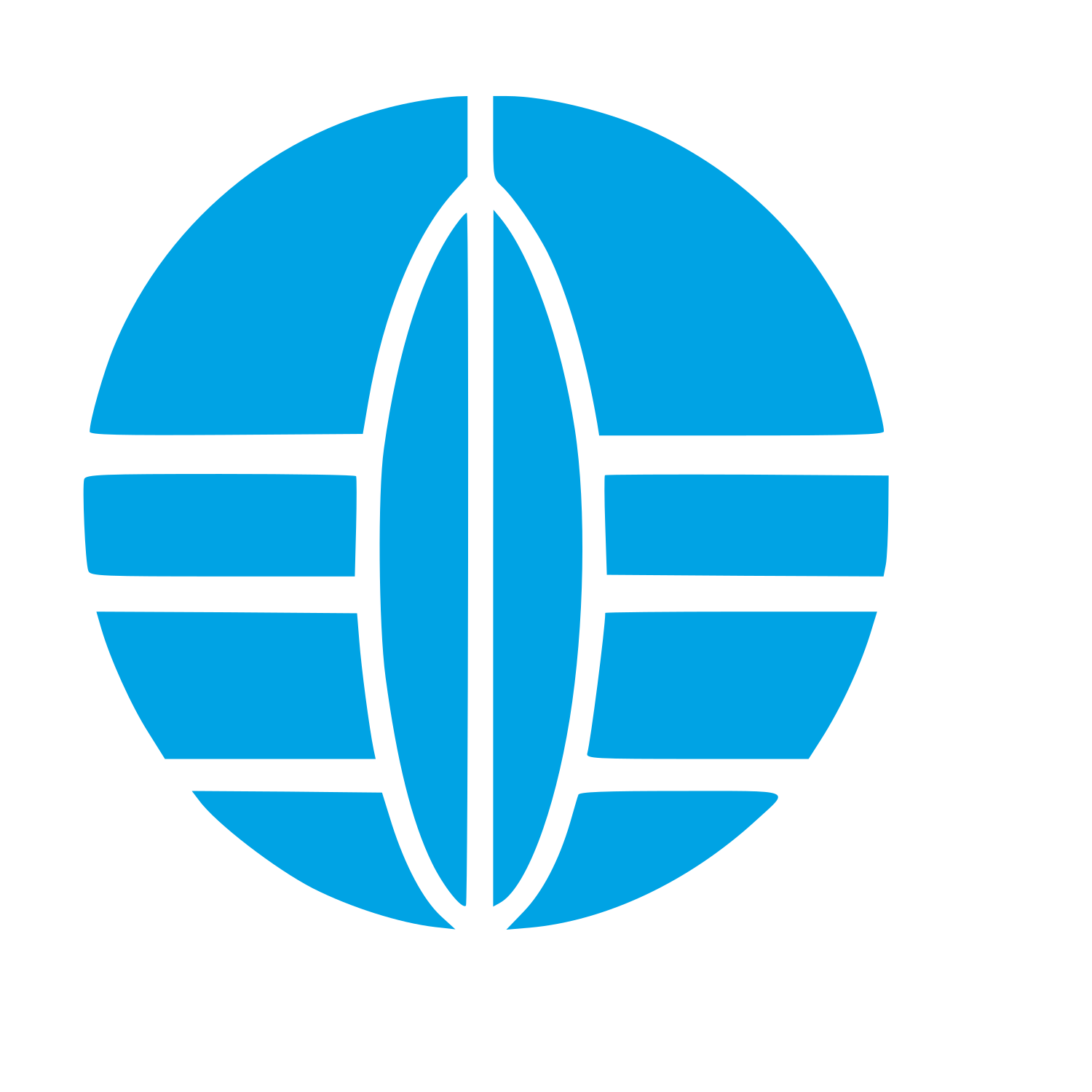 Bauhaus Surfboard Globe Logo #00a3e4