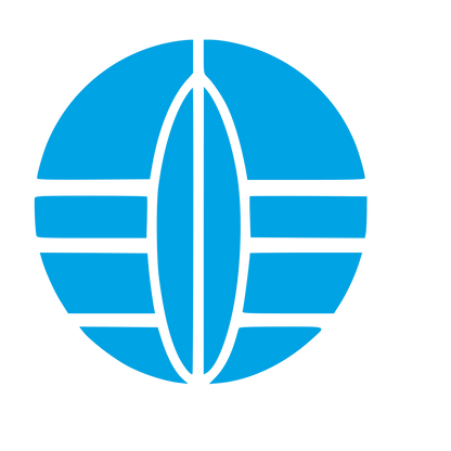 Bauhaus Surfboard Globe Logo #00a3e4