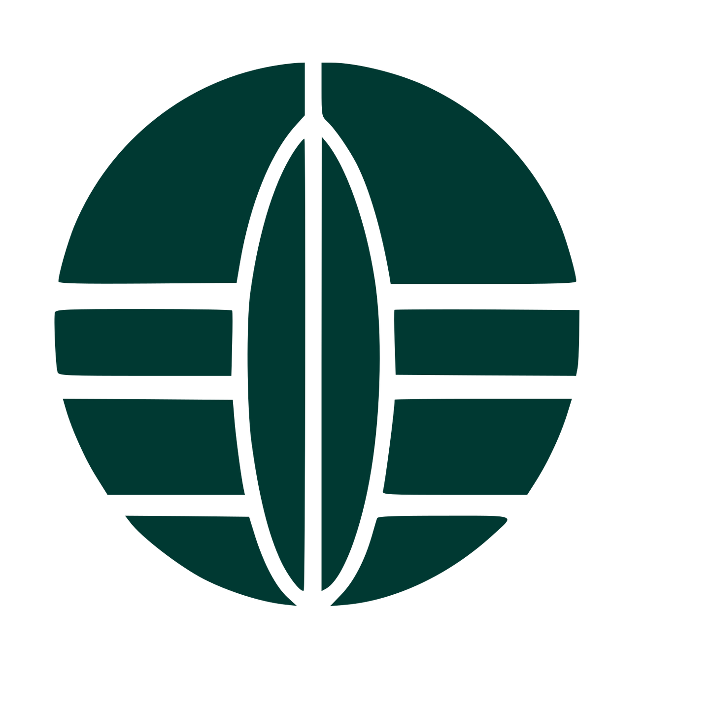 Bauhaus Surfboard Globe Logo #003932
