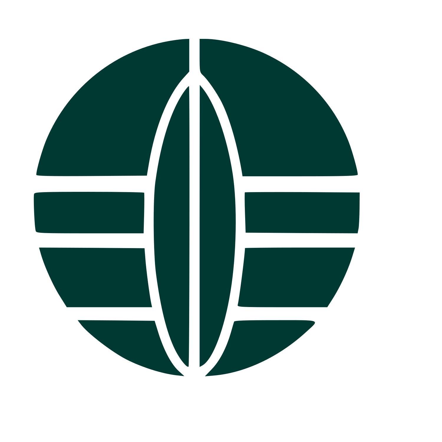 Bauhaus Surfboard Globe Logo #003932