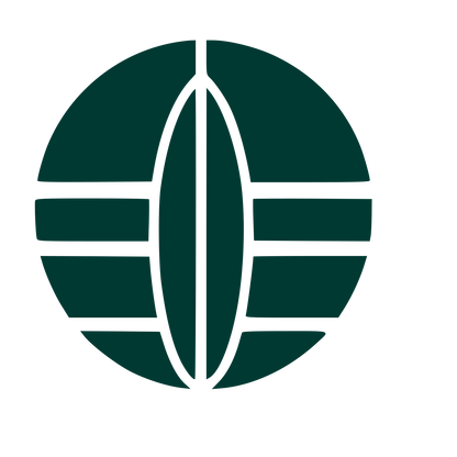 Bauhaus Surfboard Globe Logo #003932