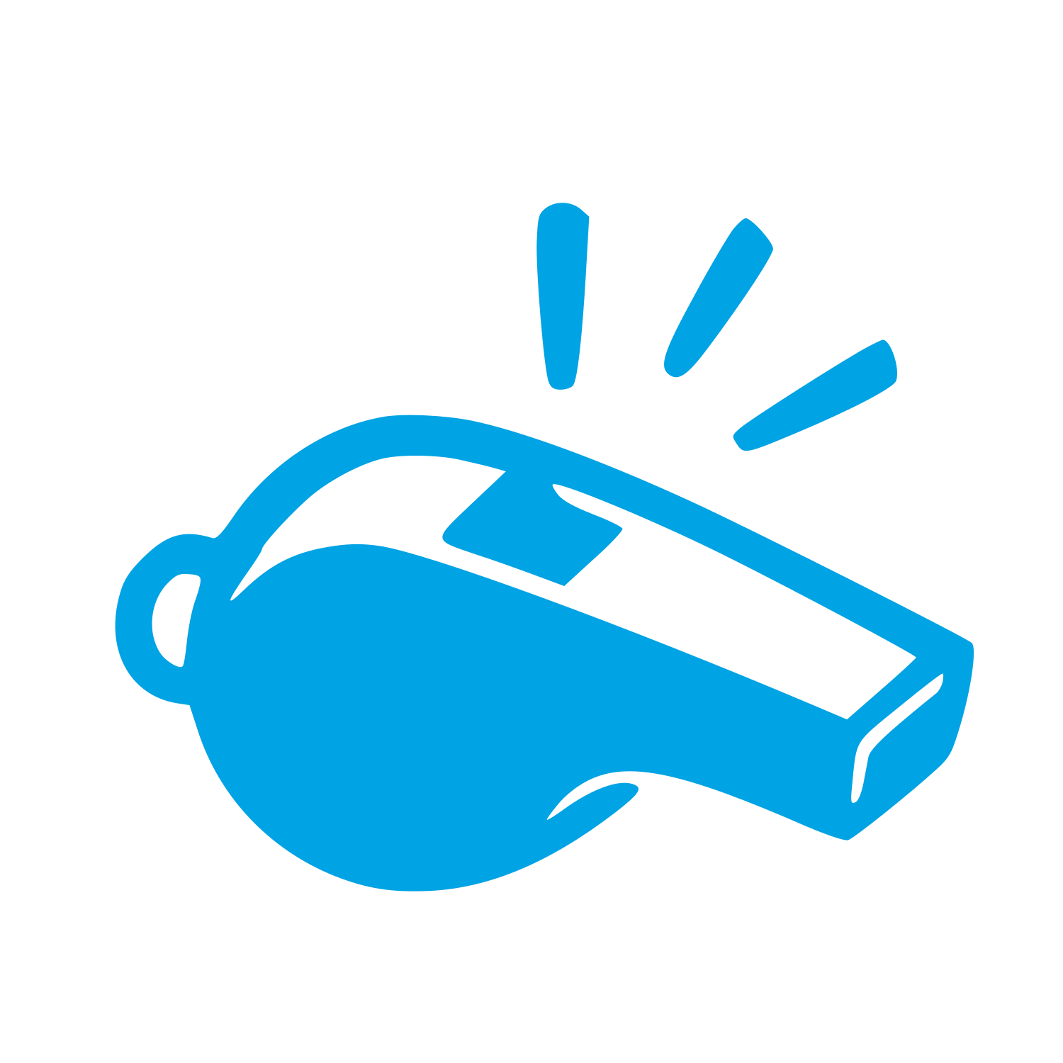 Hand-Drawn Whistle Logo #00a3e4