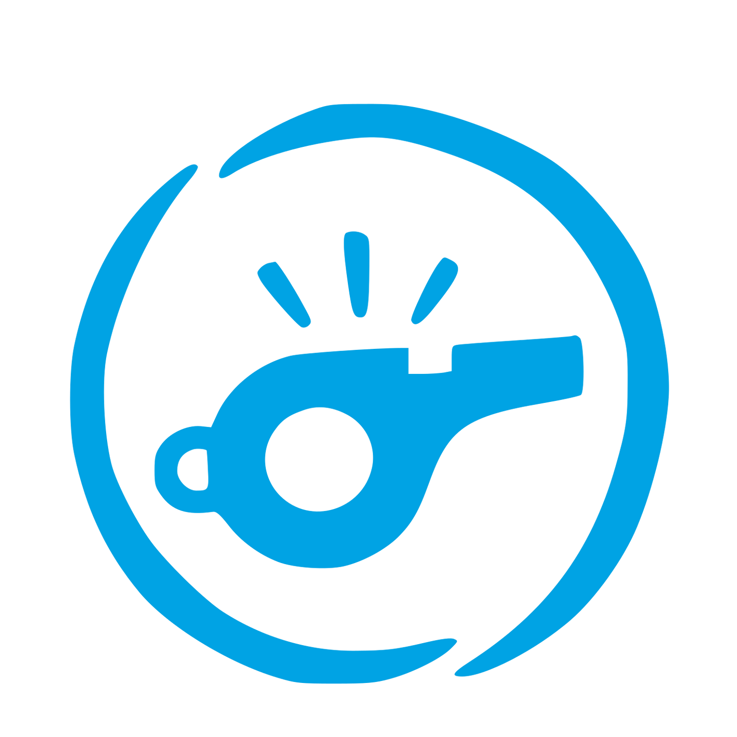 Hand-Drawn Whistle Logo #00a3e4