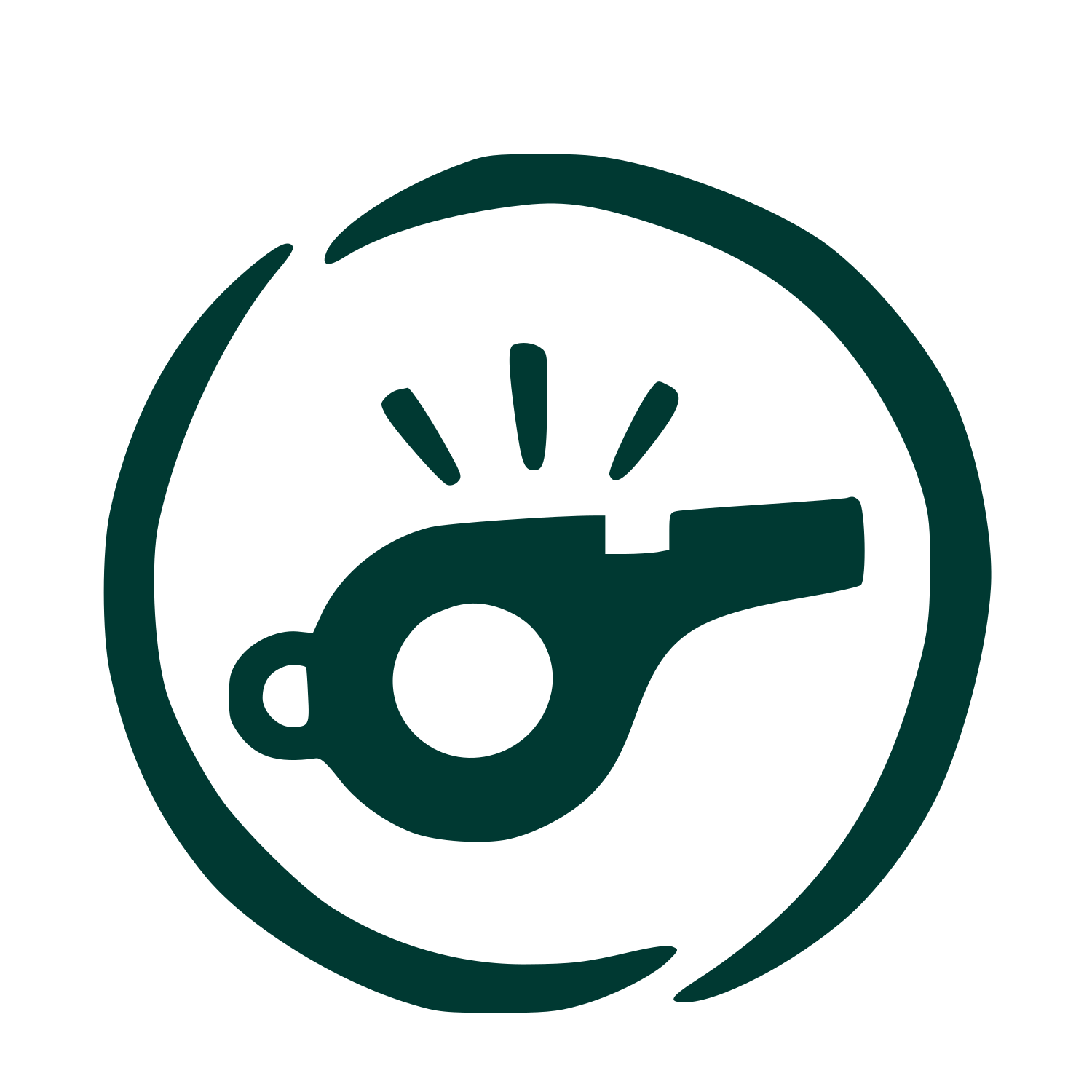 Hand-Drawn Whistle Logo #003932