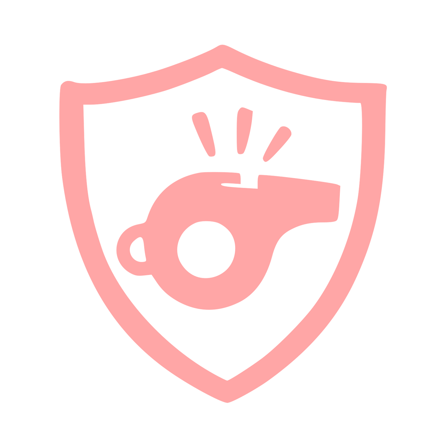 Whistle Shield Logo #ffa6a6