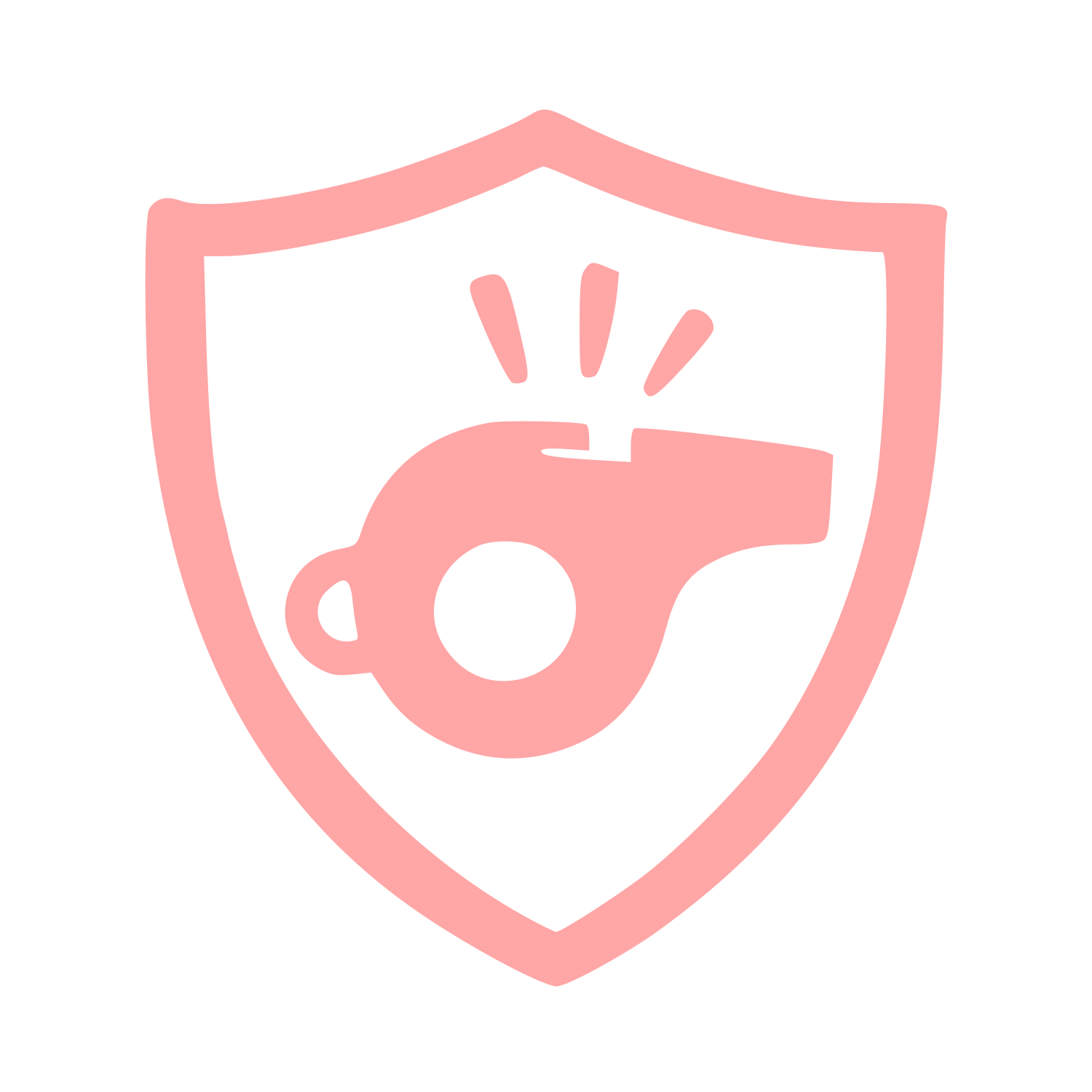 Whistle Shield Logo #ffa6a6