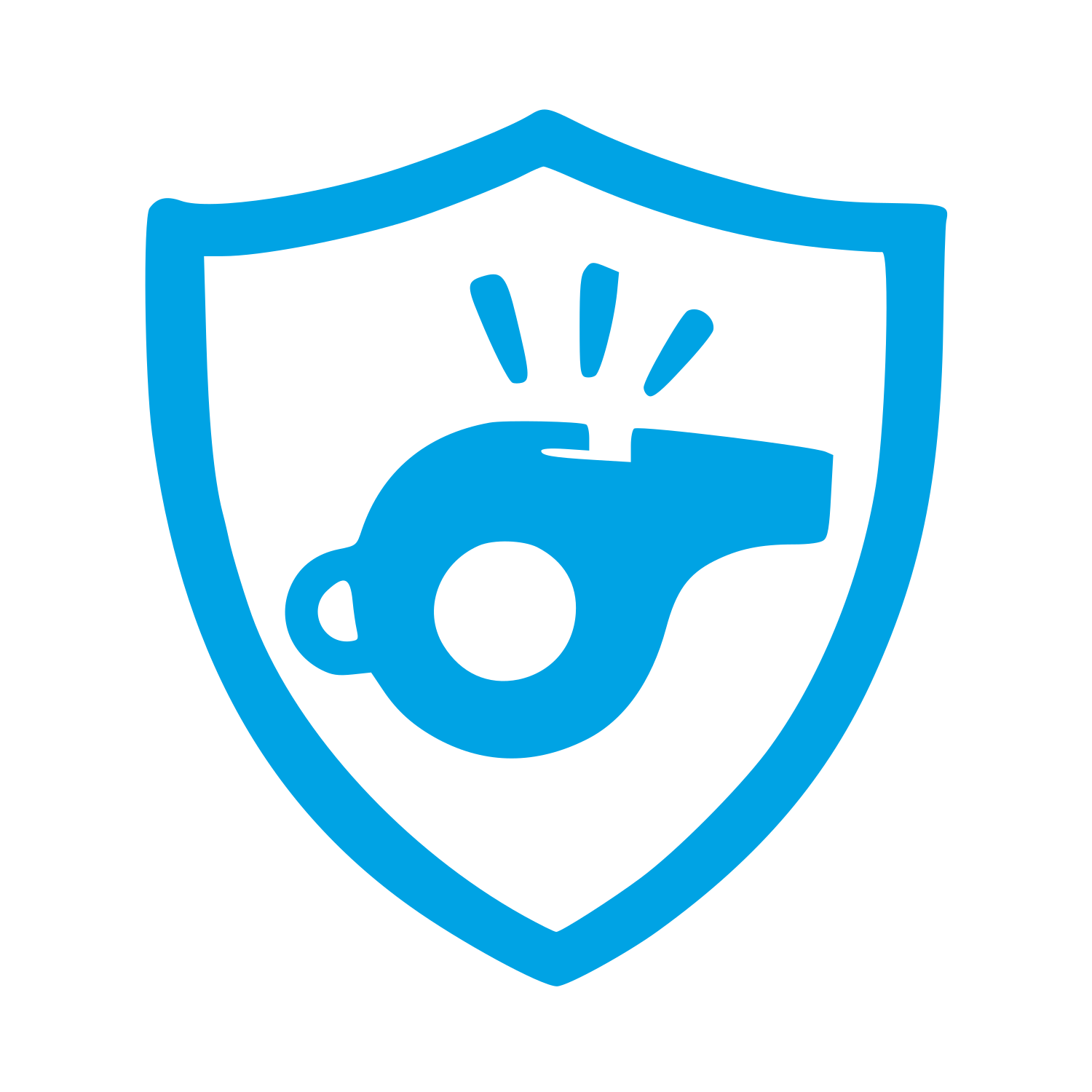 Whistle Shield Logo #00a3e4