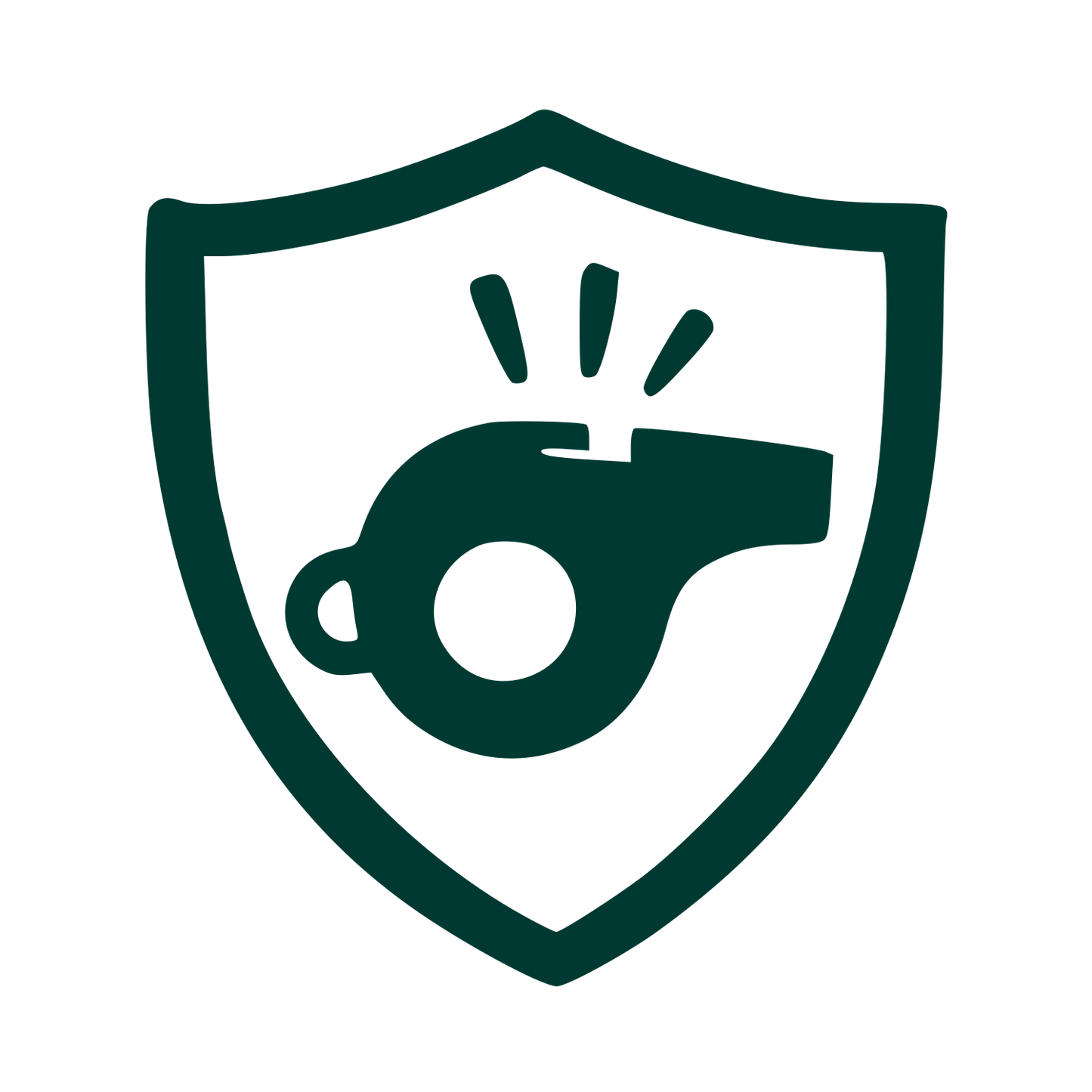 Whistle Shield Logo #003932