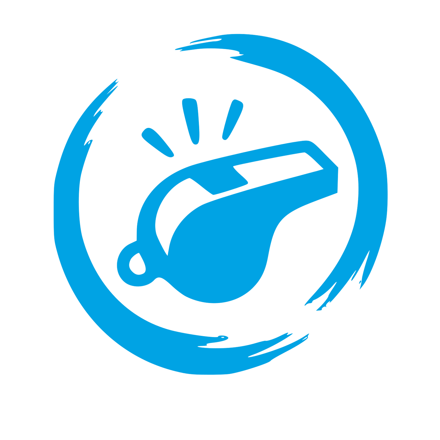 Hand-Drawn Whistle Logo #00a3e4