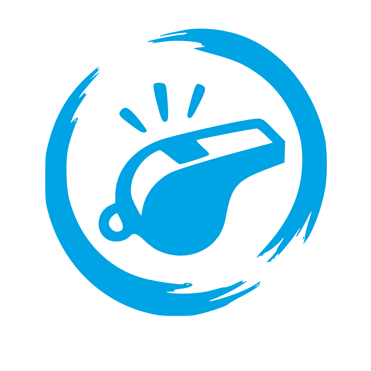 Hand-Drawn Whistle Logo #00a3e4