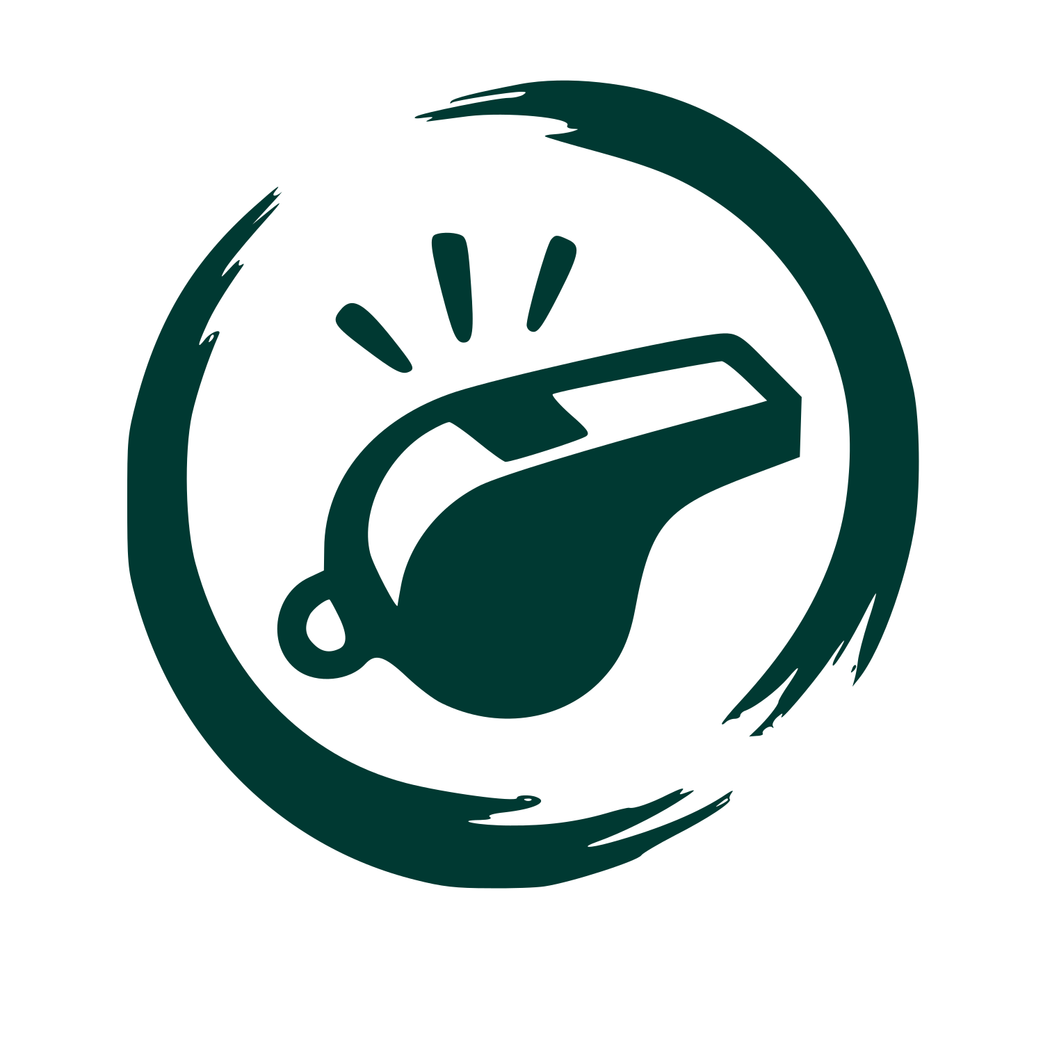 Hand-Drawn Whistle Logo #003932