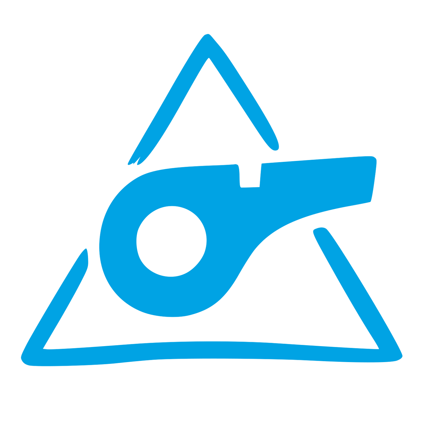Hand-Drawn Whistle Triangle Logo #00a3e4