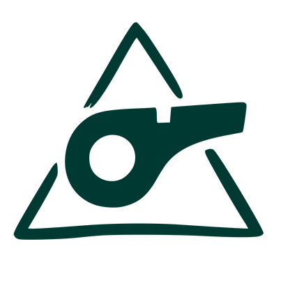 Hand-Drawn Whistle Triangle Logo #003932