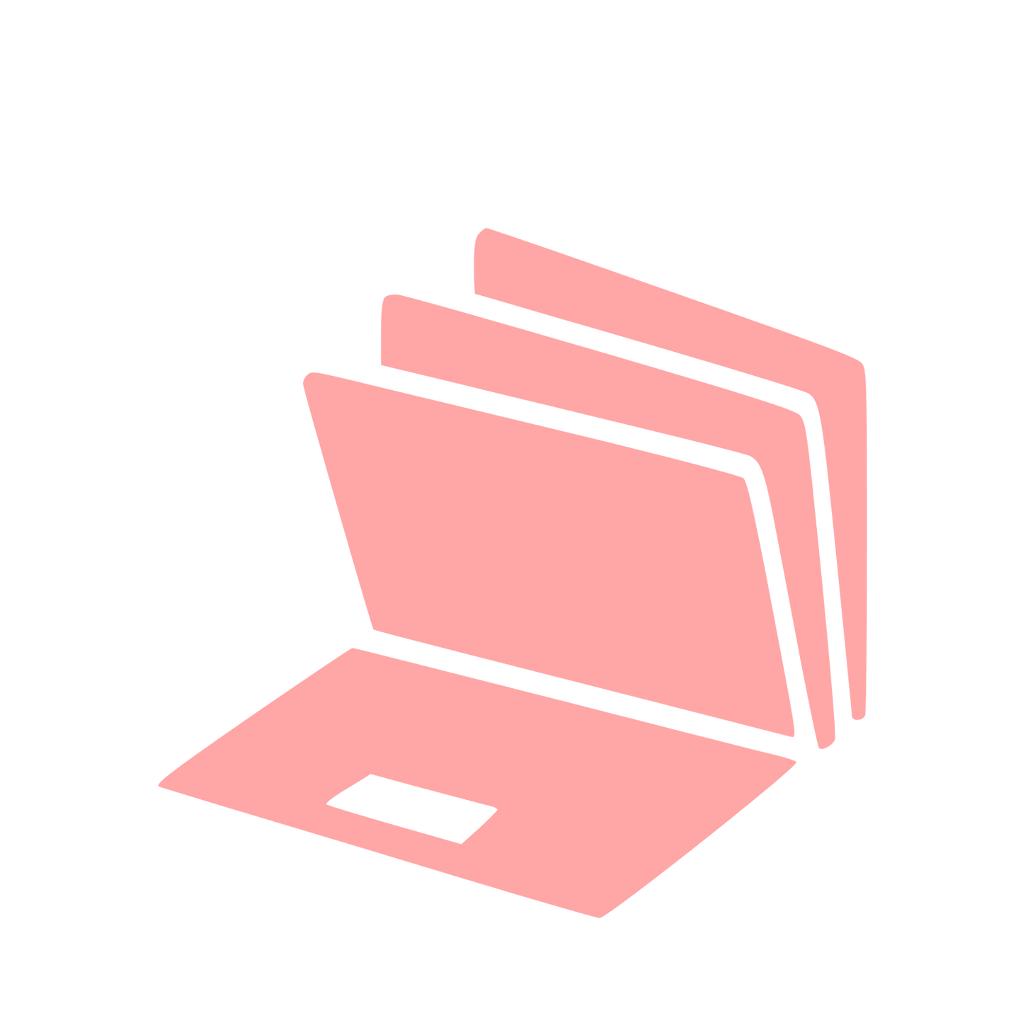 Laptop with Folders Logo #ffa6a6