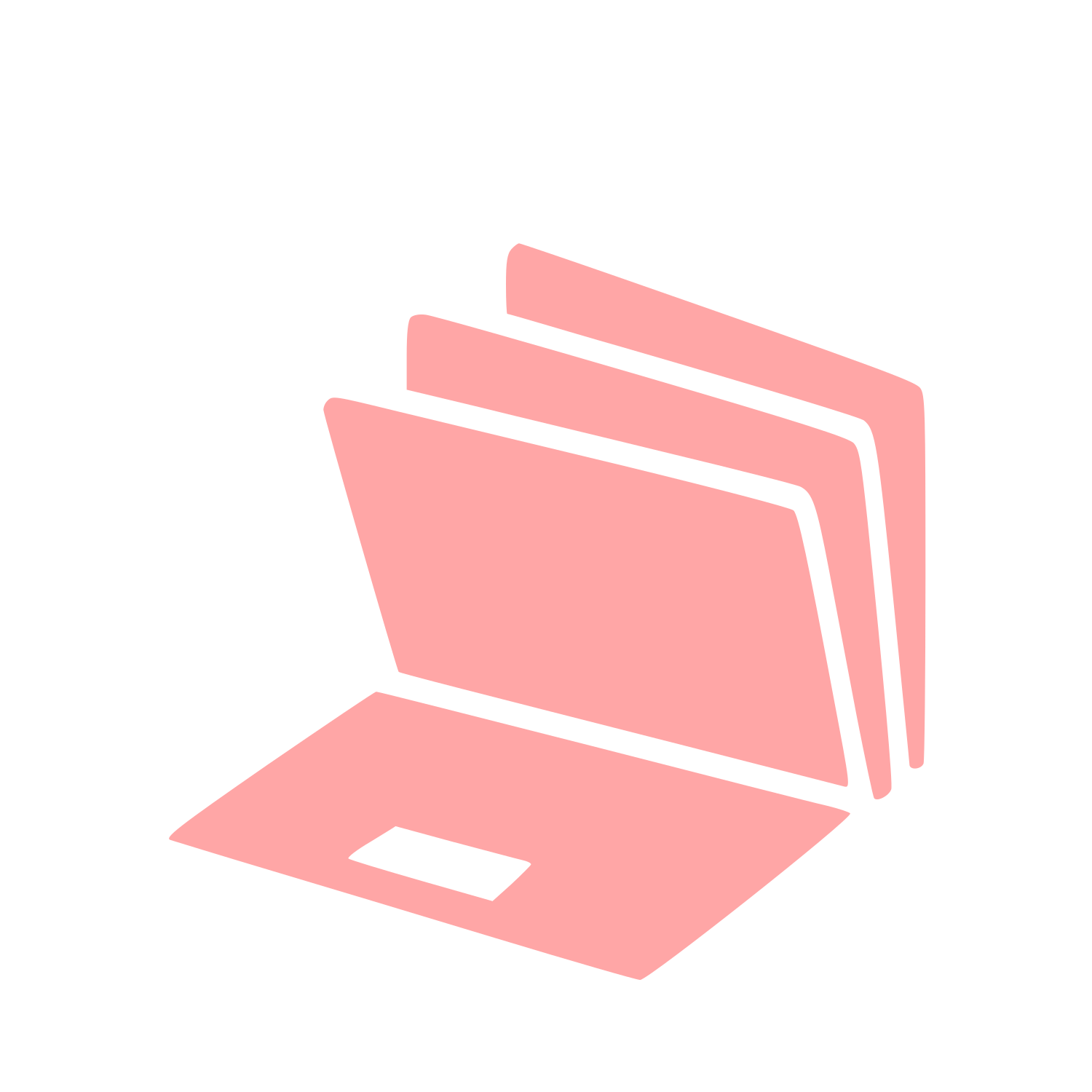 Laptop with Folders Logo #ffa6a6