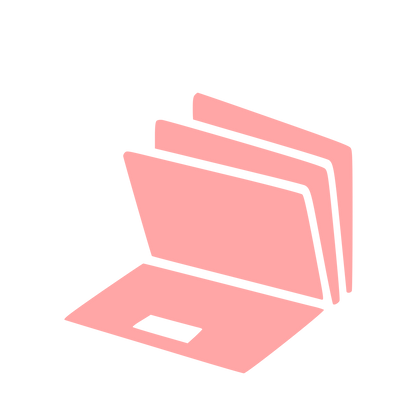 Laptop with Folders Logo #ffa6a6