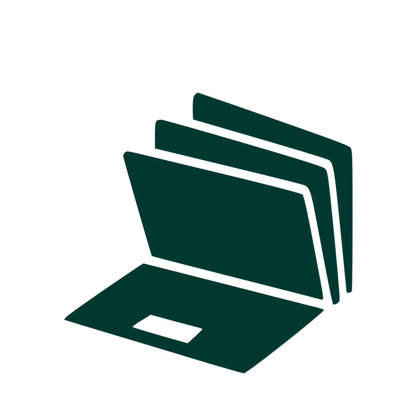 Laptop with Folders Logo #003932