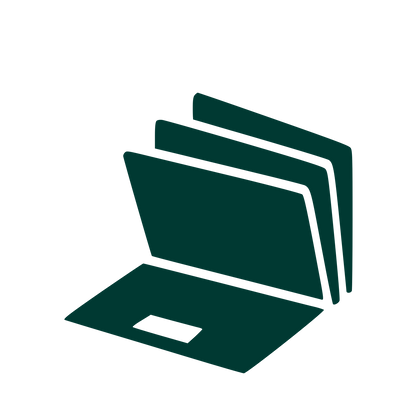 Laptop with Folders Logo #003932