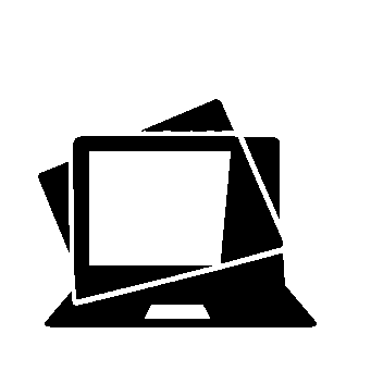 Layered Overlap Laptop Logo