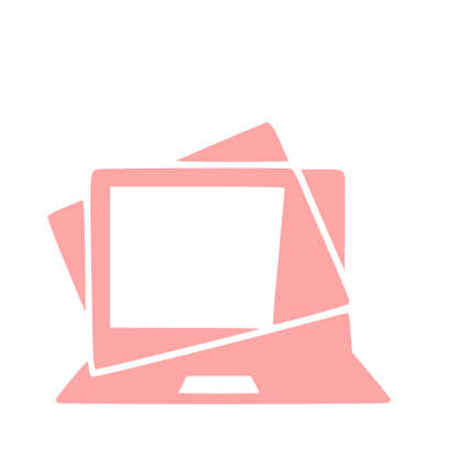 Layered Overlap Laptop Logo #ffa6a6
