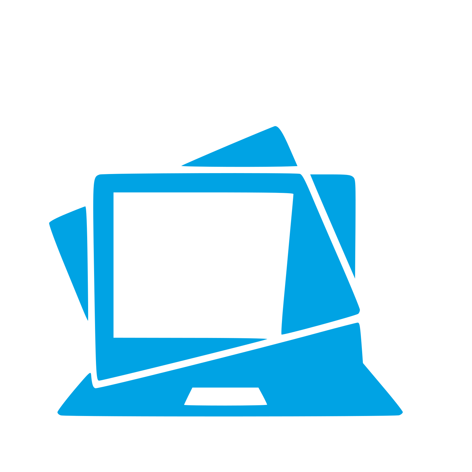 Layered Overlap Laptop Logo #00a3e4
