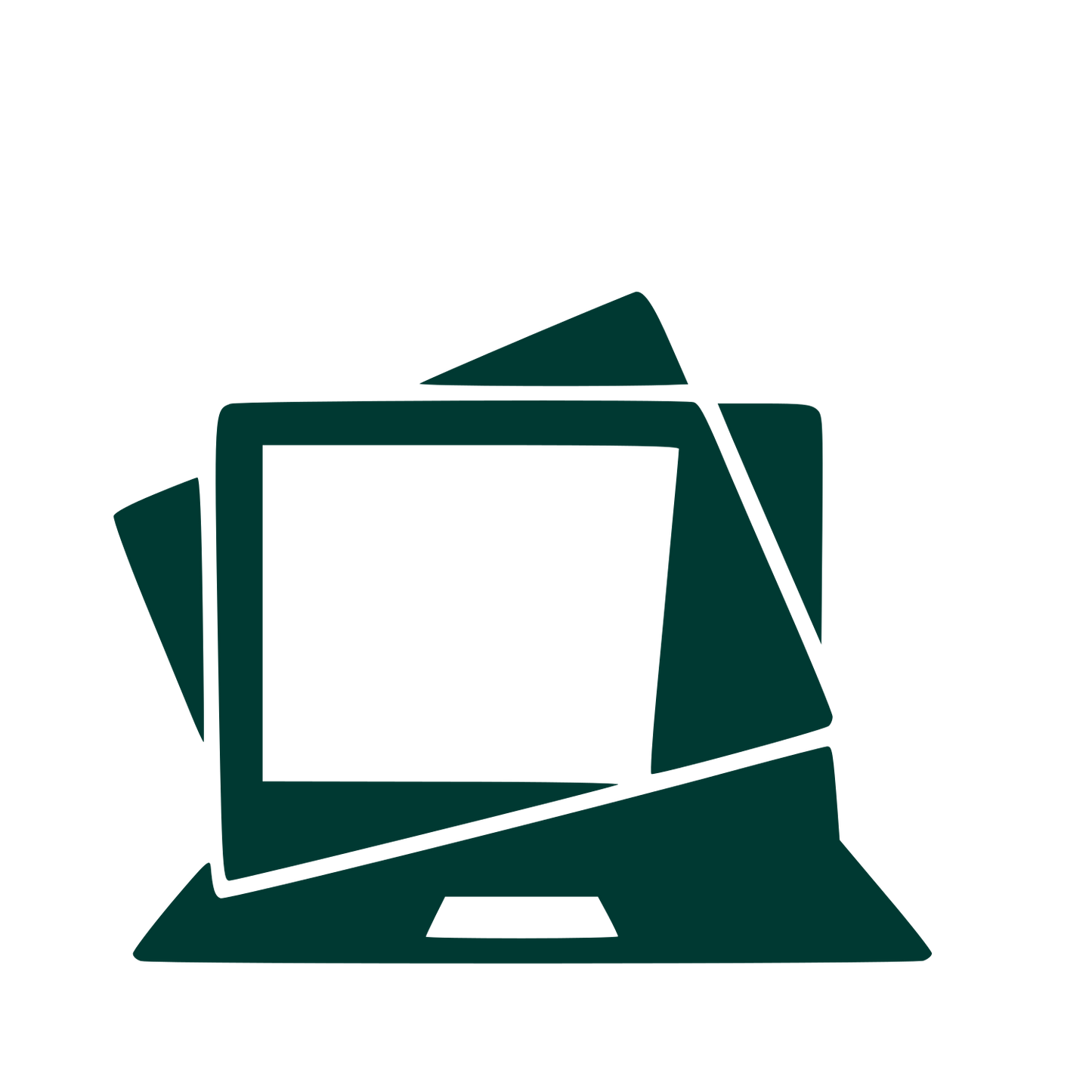 Layered Overlap Laptop Logo #003932
