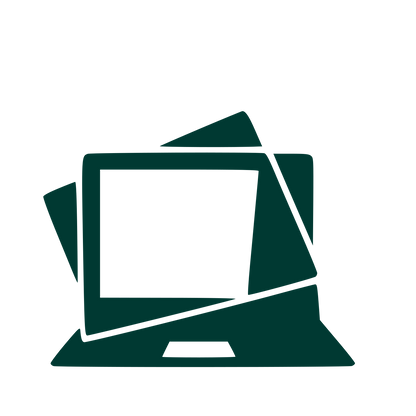 Layered Overlap Laptop Logo #003932