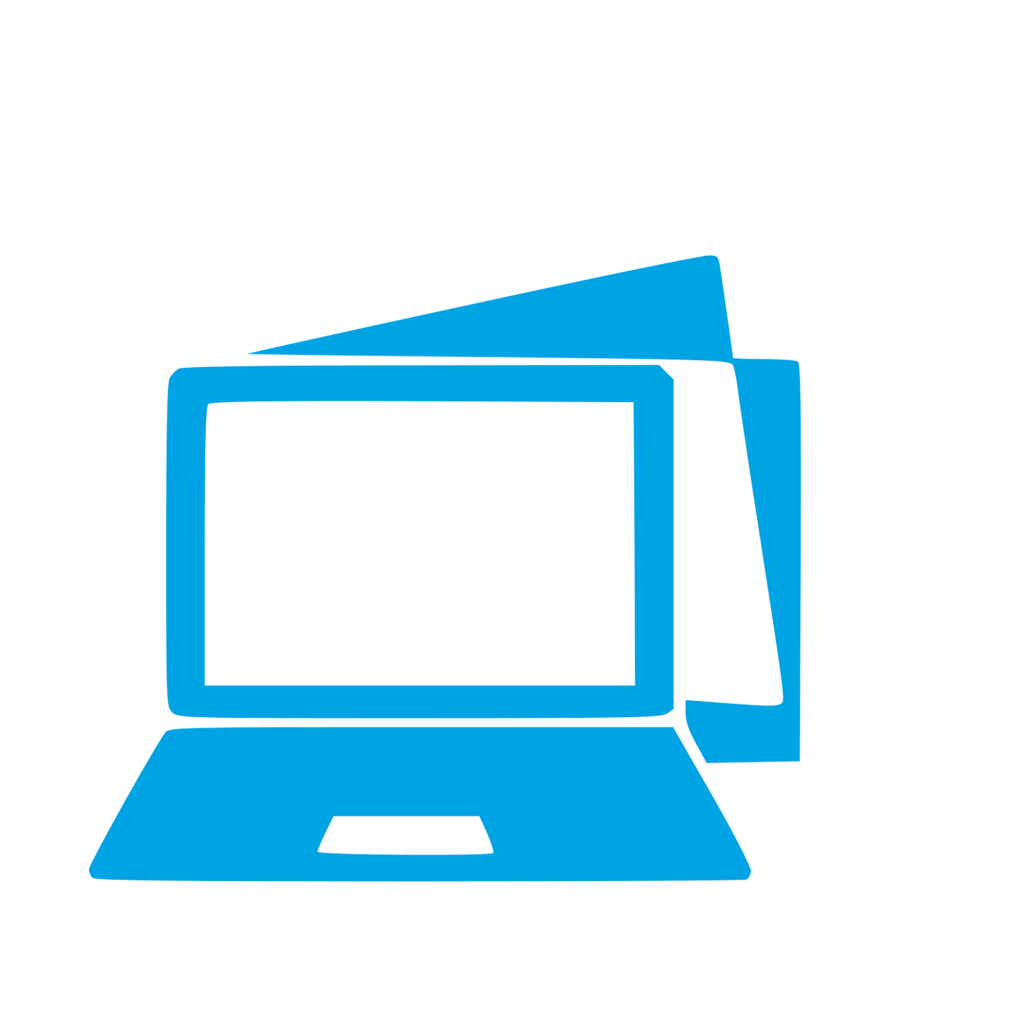 Laptop and Tablet Stack Logo #00a3e4