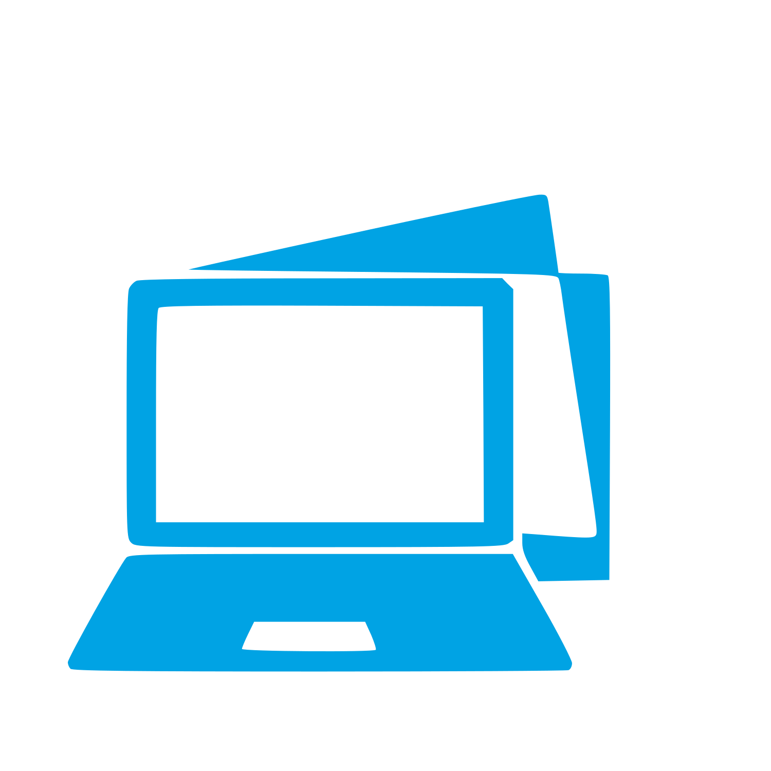Laptop and Tablet Stack Logo #00a3e4