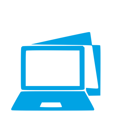 Laptop and Tablet Stack Logo #00a3e4