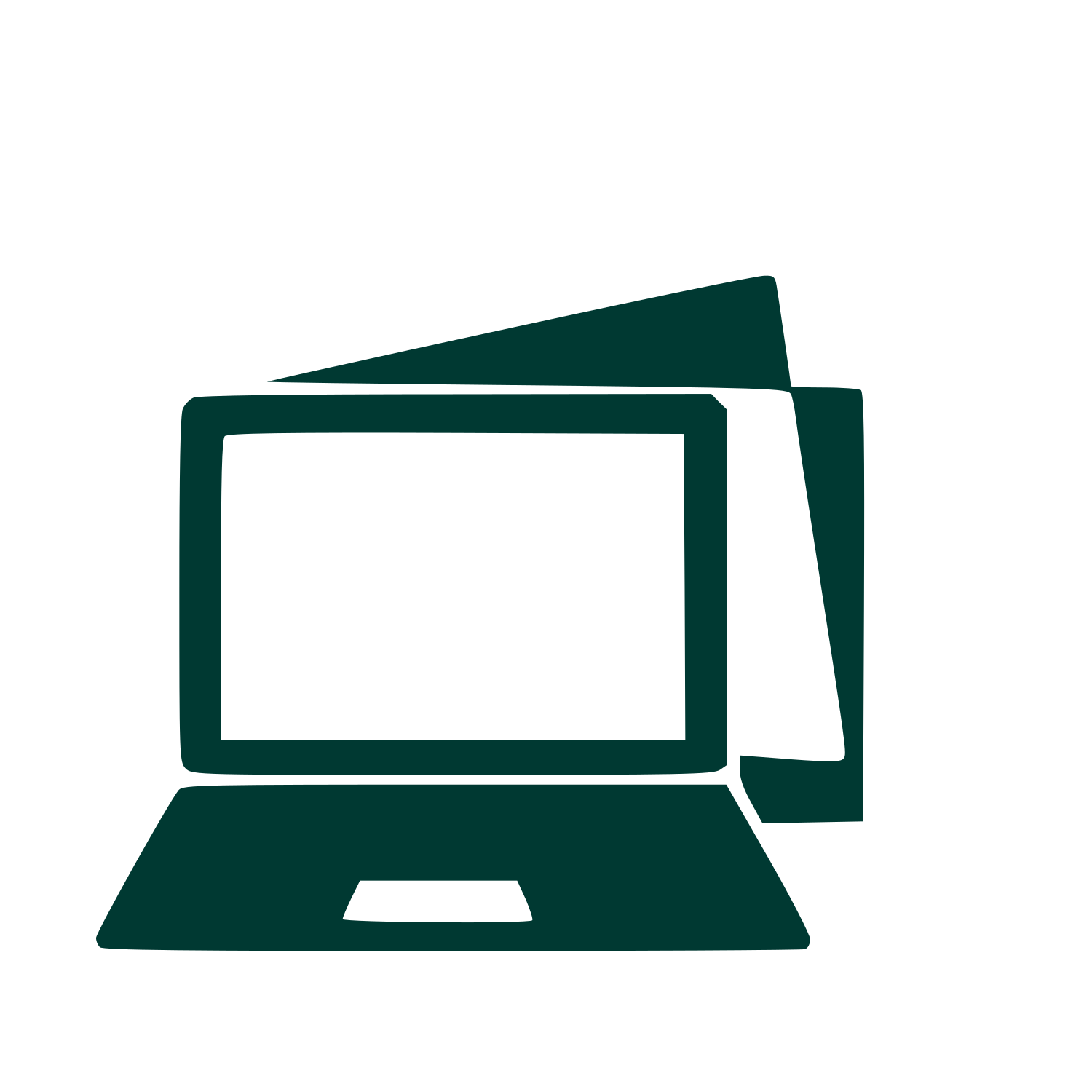 Laptop and Tablet Stack Logo #003932