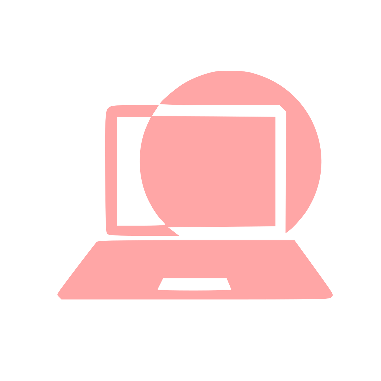 Laptop Circle Overlap Logo #ffa6a6