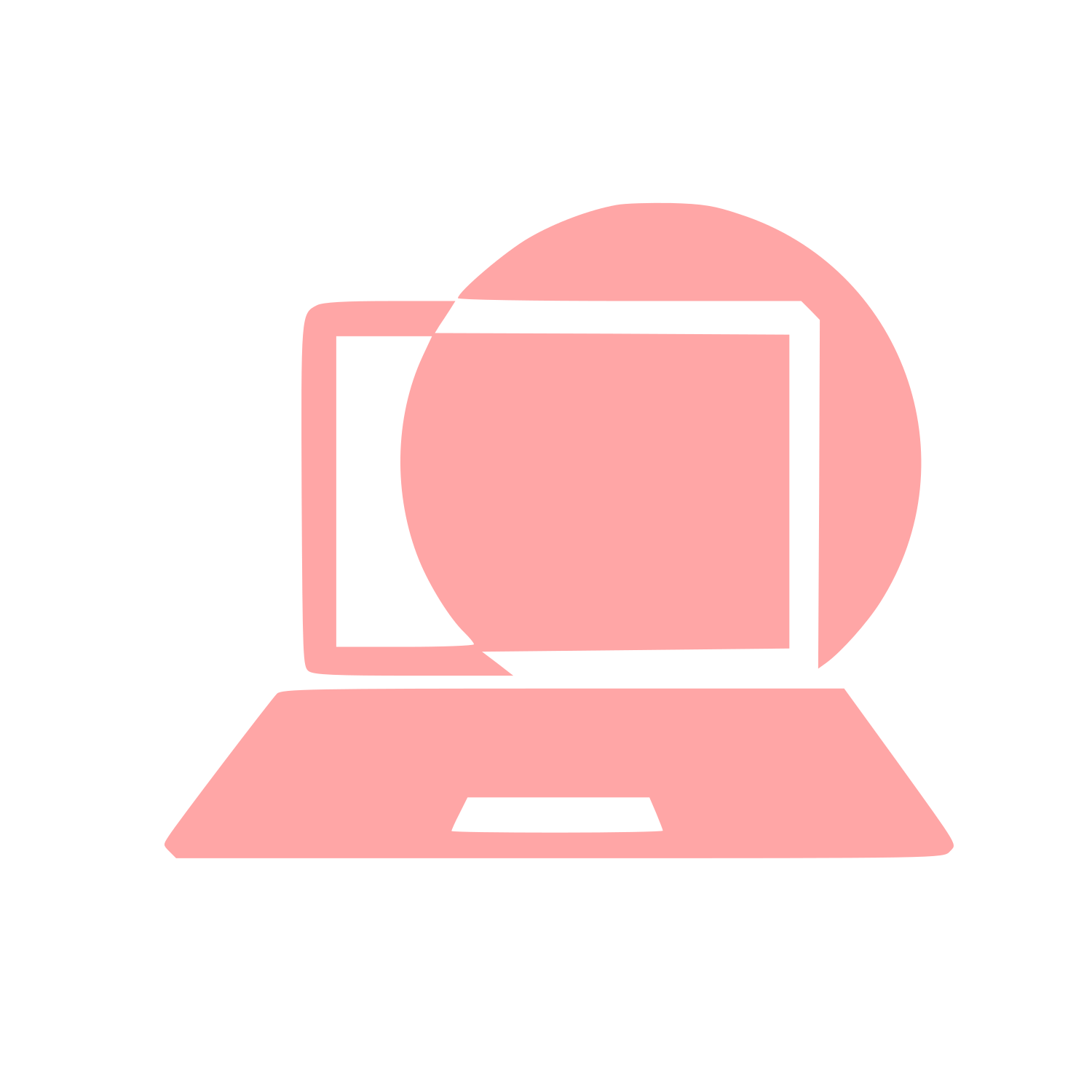 Laptop Circle Overlap Logo #ffa6a6