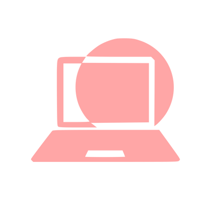 Laptop Circle Overlap Logo #ffa6a6