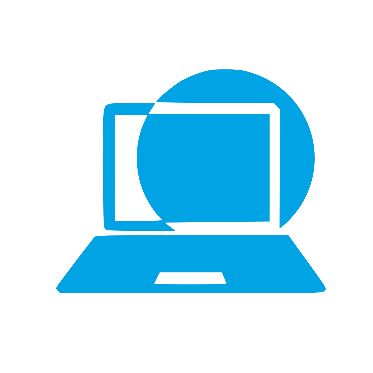 Laptop Circle Overlap Logo #00a3e4