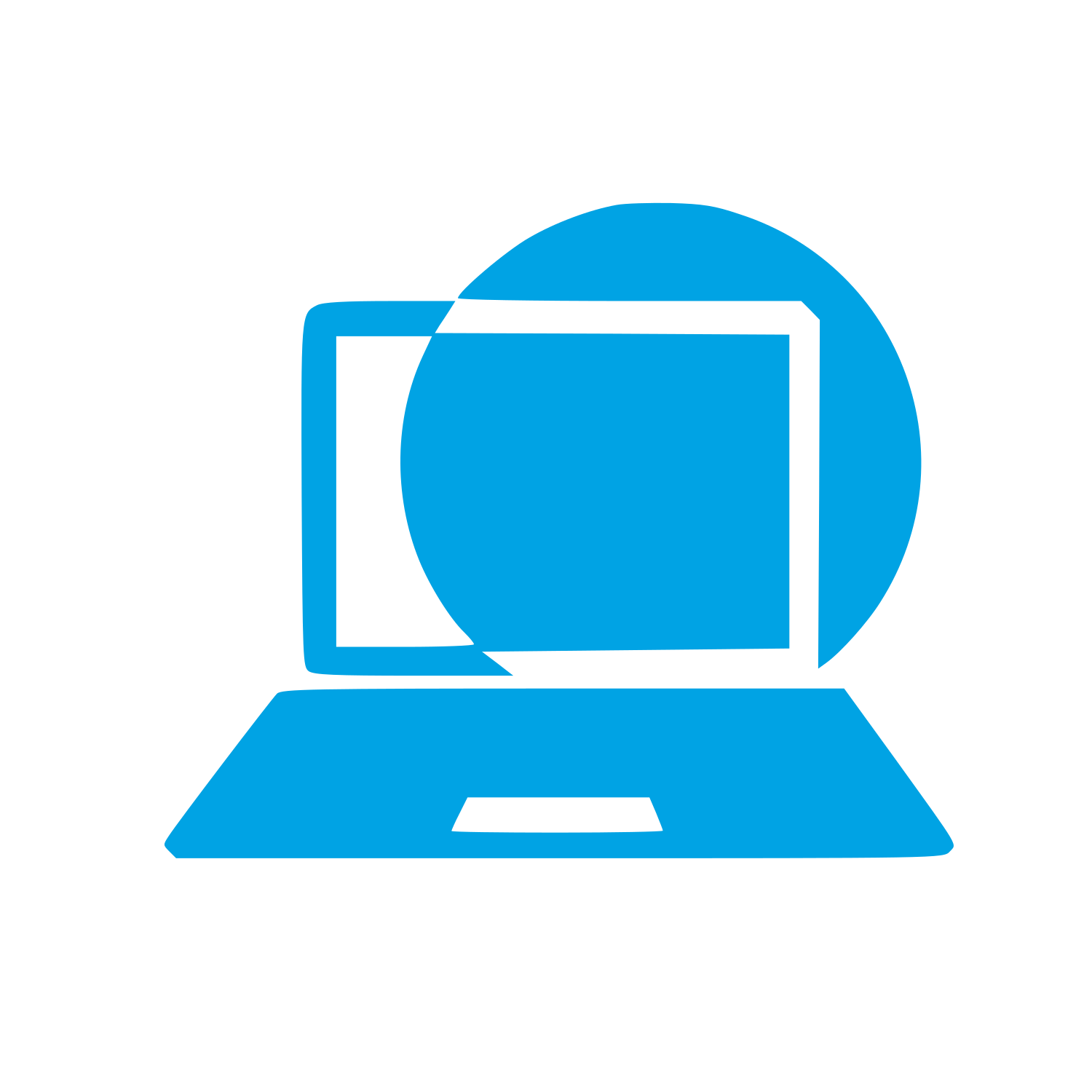Laptop Circle Overlap Logo #00a3e4