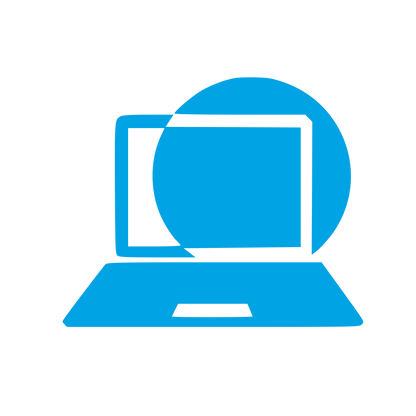 Laptop Circle Overlap Logo #00a3e4