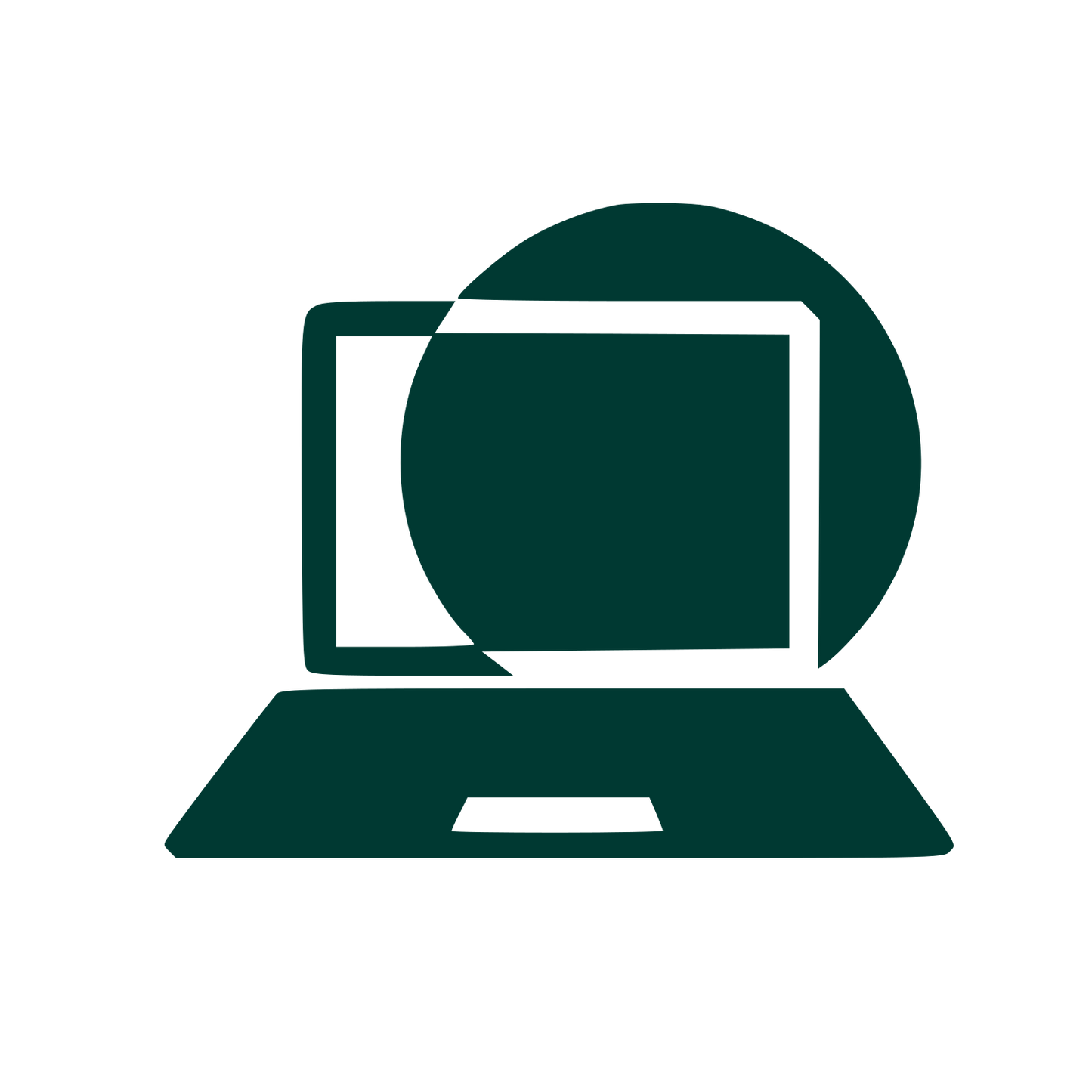 Laptop Circle Overlap Logo #003932