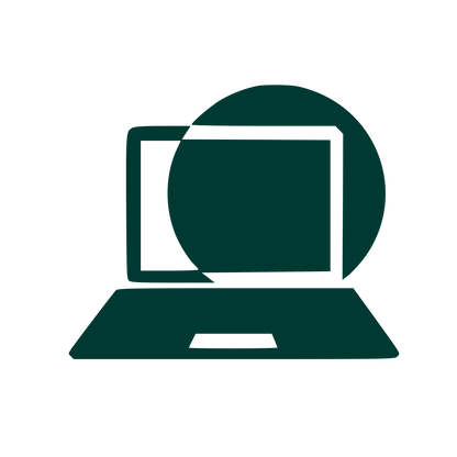 Laptop Circle Overlap Logo #003932