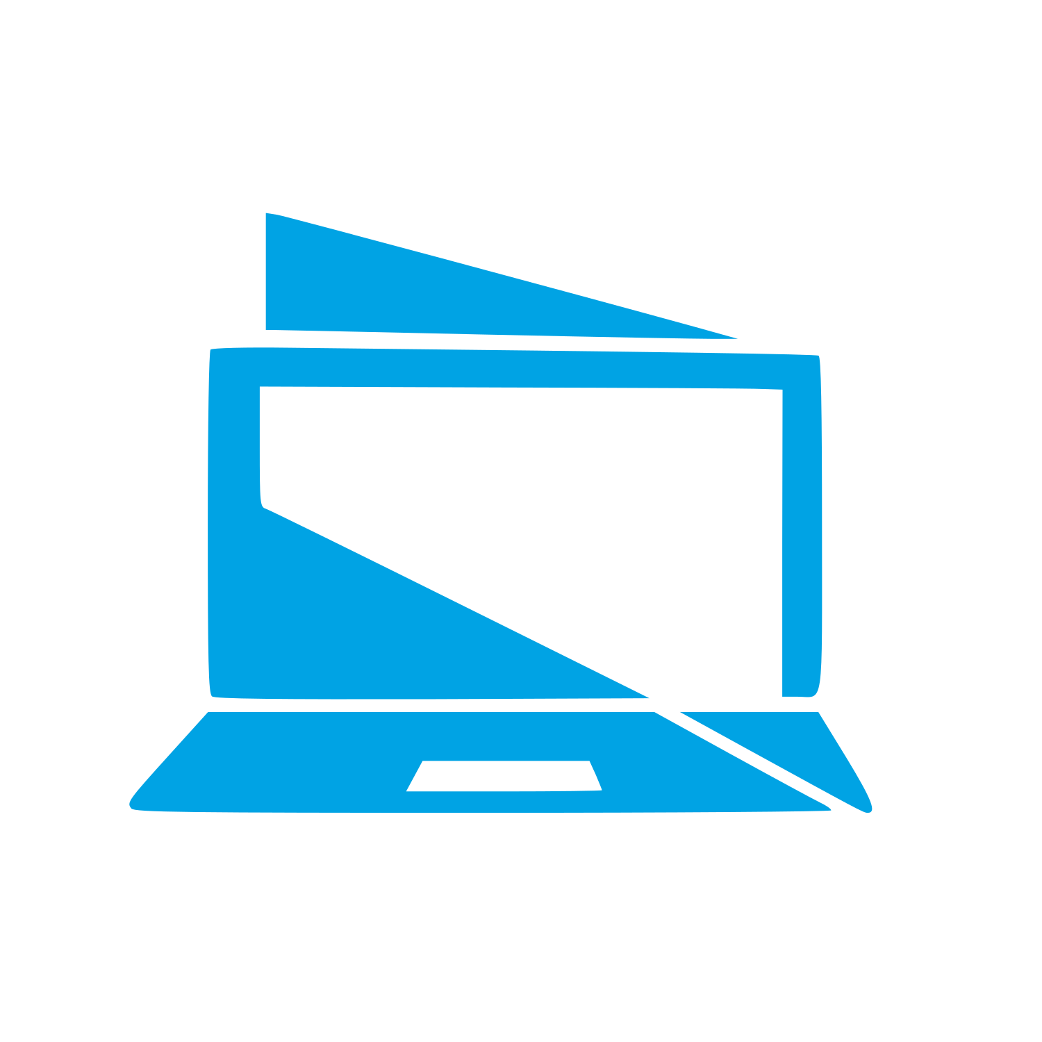 Layered Overlap Laptop Logo #00a3e4