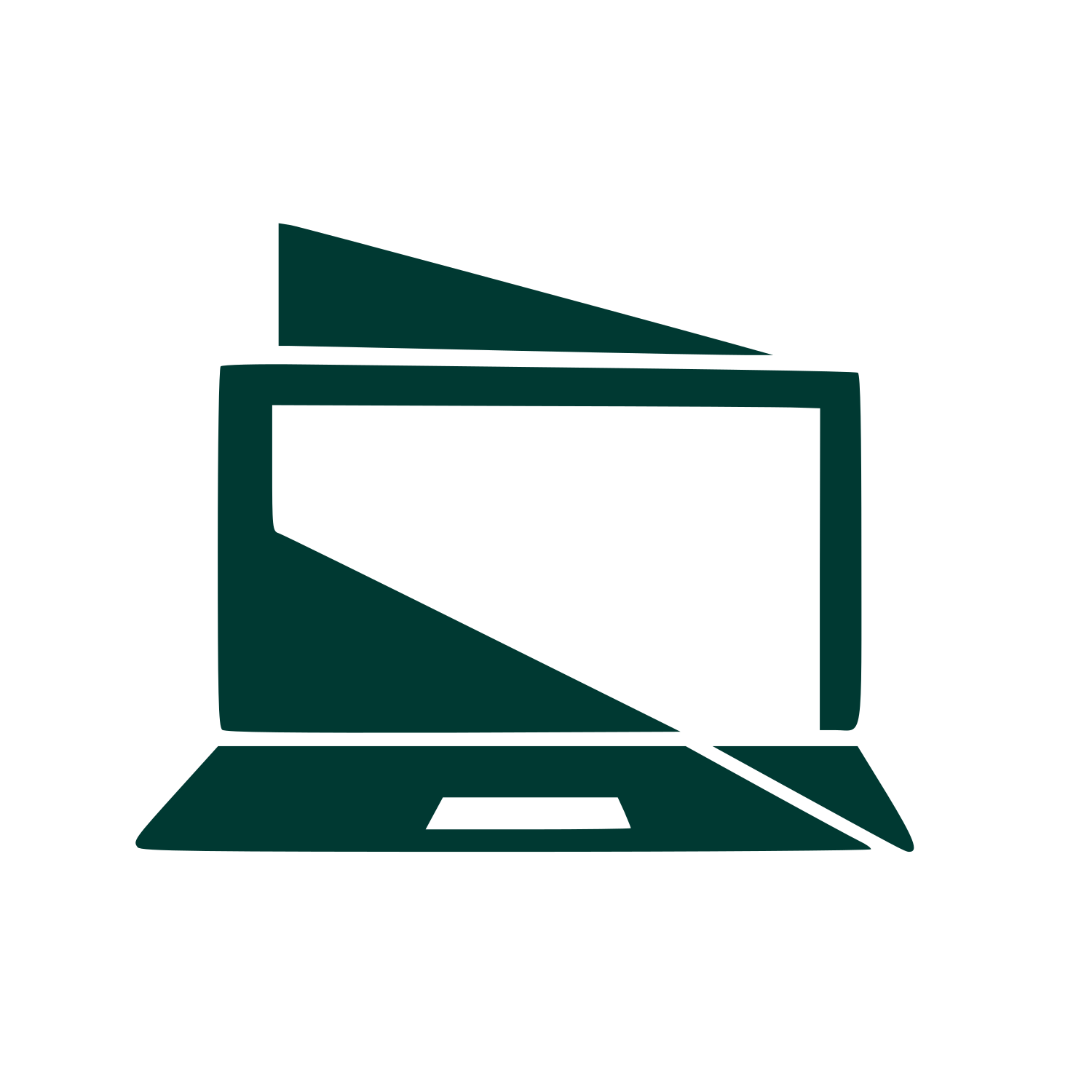 Layered Overlap Laptop Logo #003932