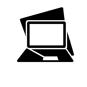 Layered Overlap Laptop Logo