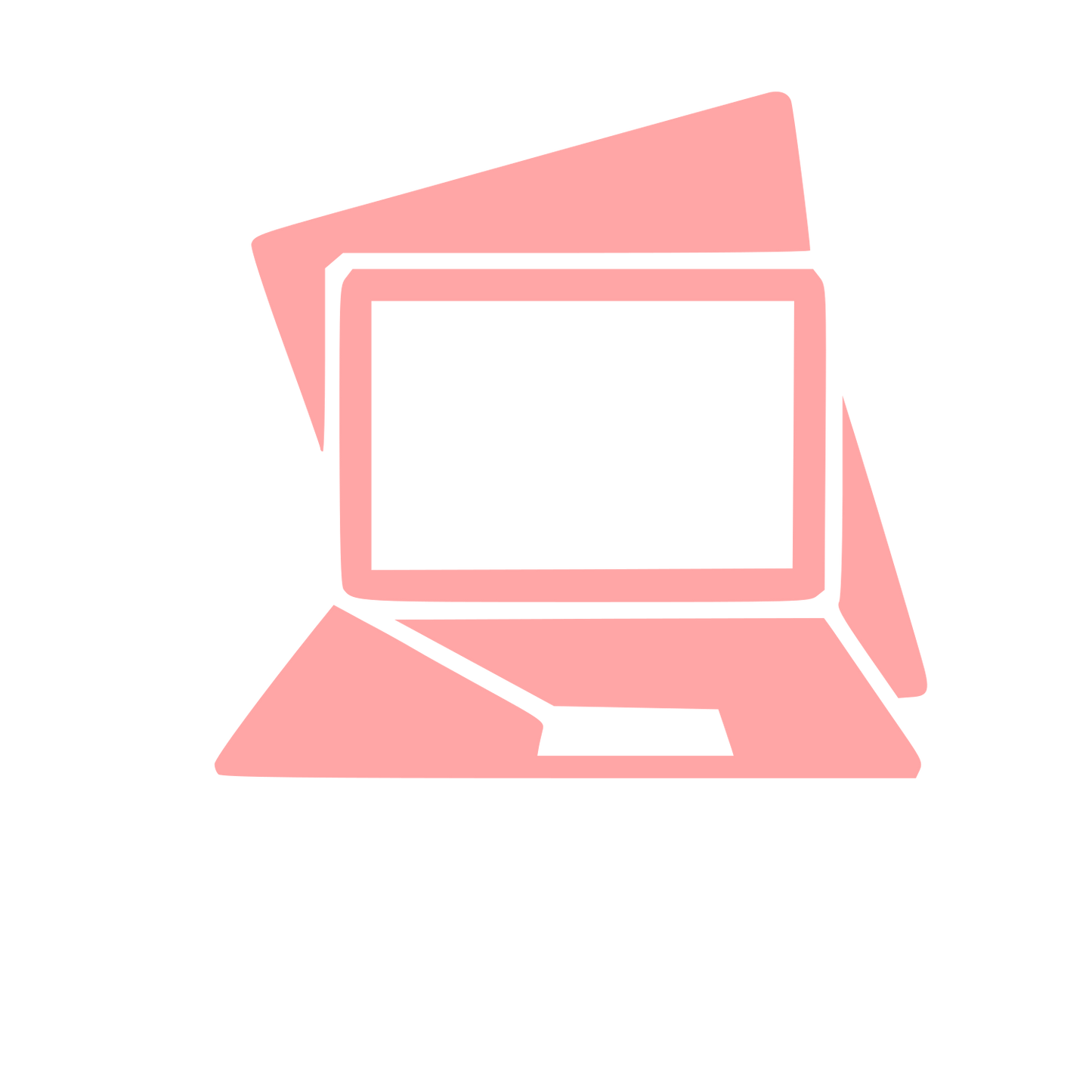 Layered Overlap Laptop Logo #ffa6a6