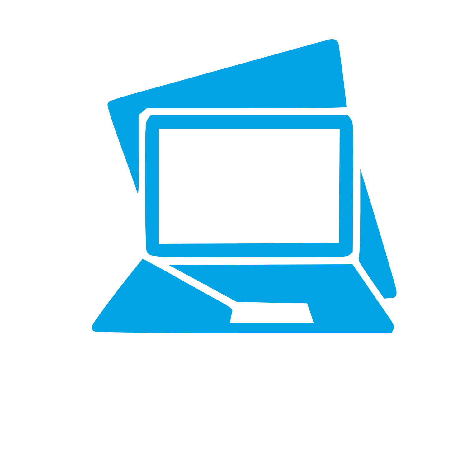 Layered Overlap Laptop Logo #00a3e4