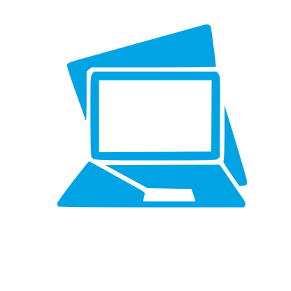 Layered Overlap Laptop Logo #00a3e4
