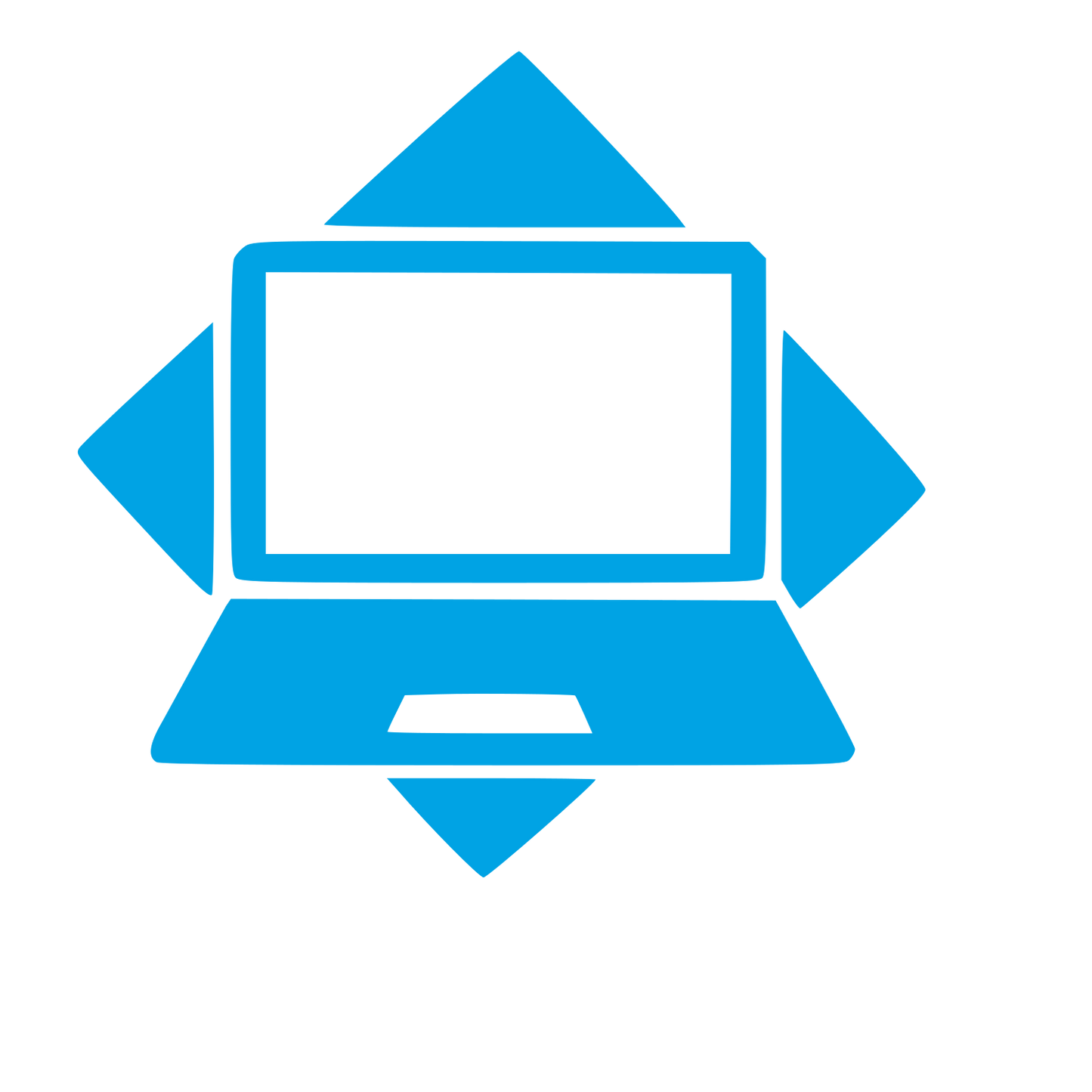 Laptop Directional Arrow Logo #00a3e4