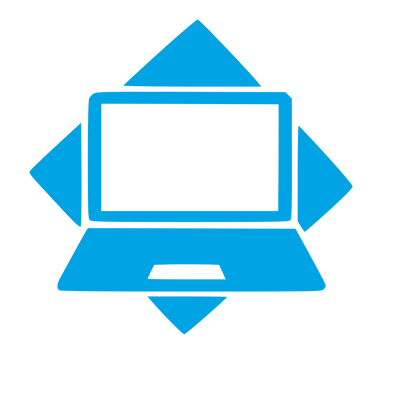 Laptop Directional Arrow Logo #00a3e4