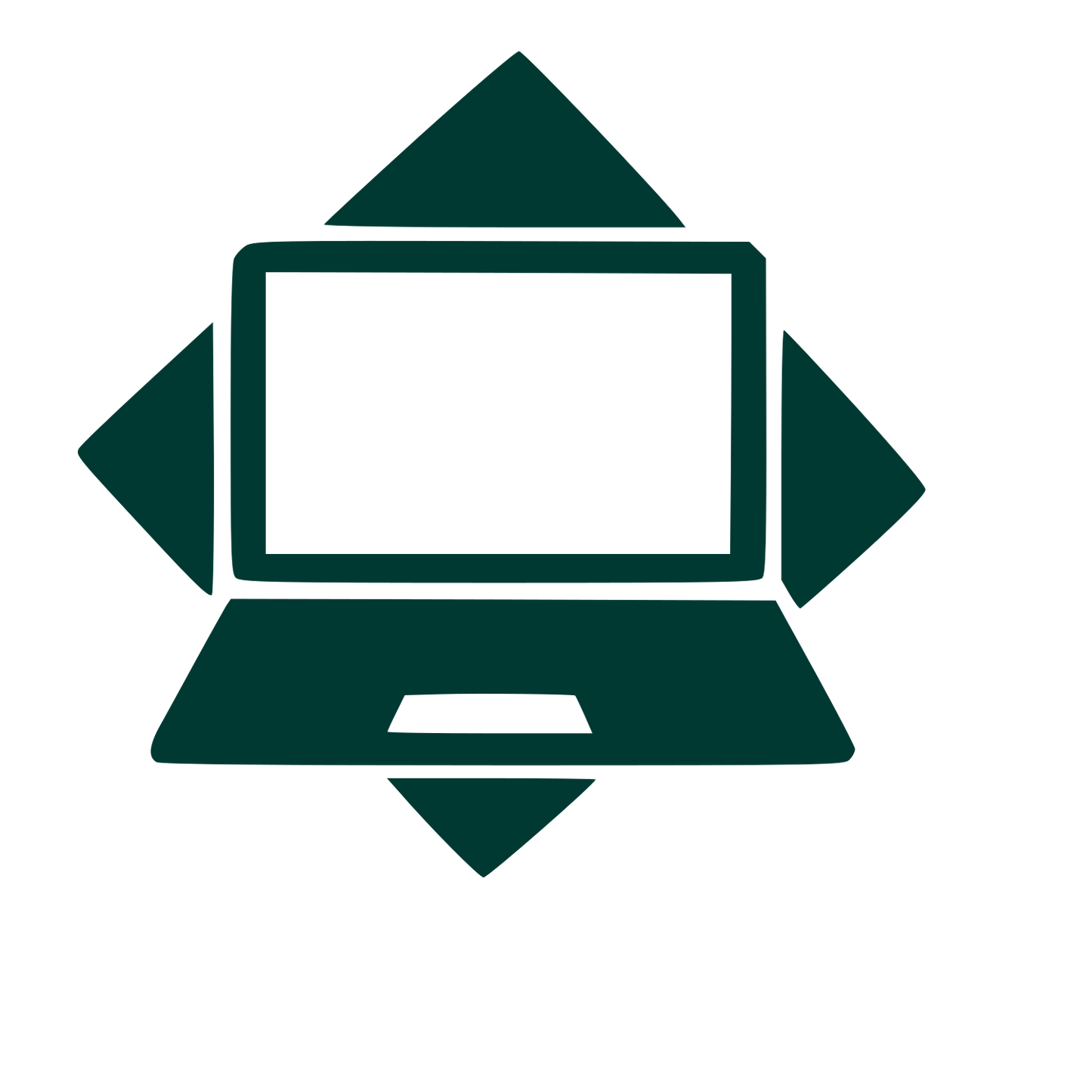 Laptop Directional Arrow Logo #003932