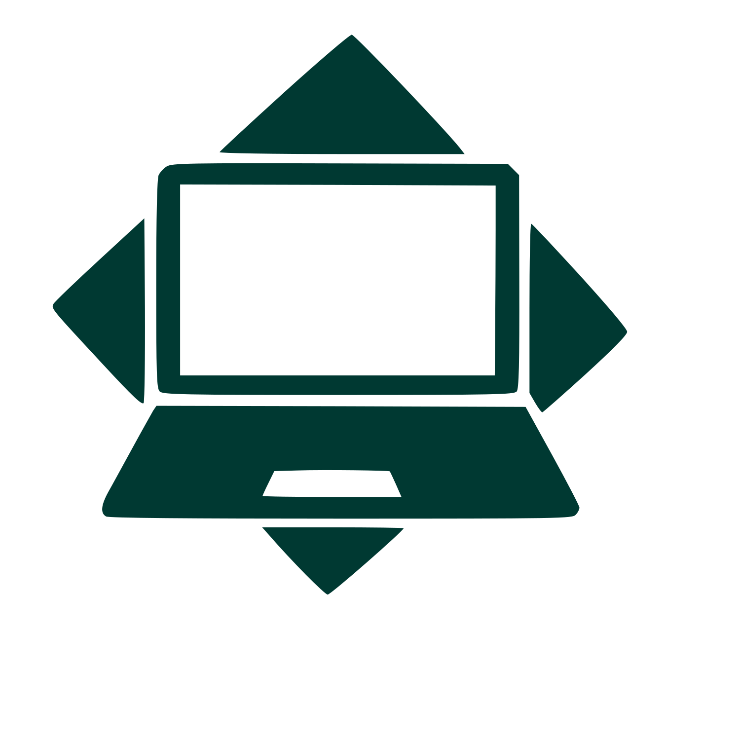 Laptop Directional Arrow Logo #003932